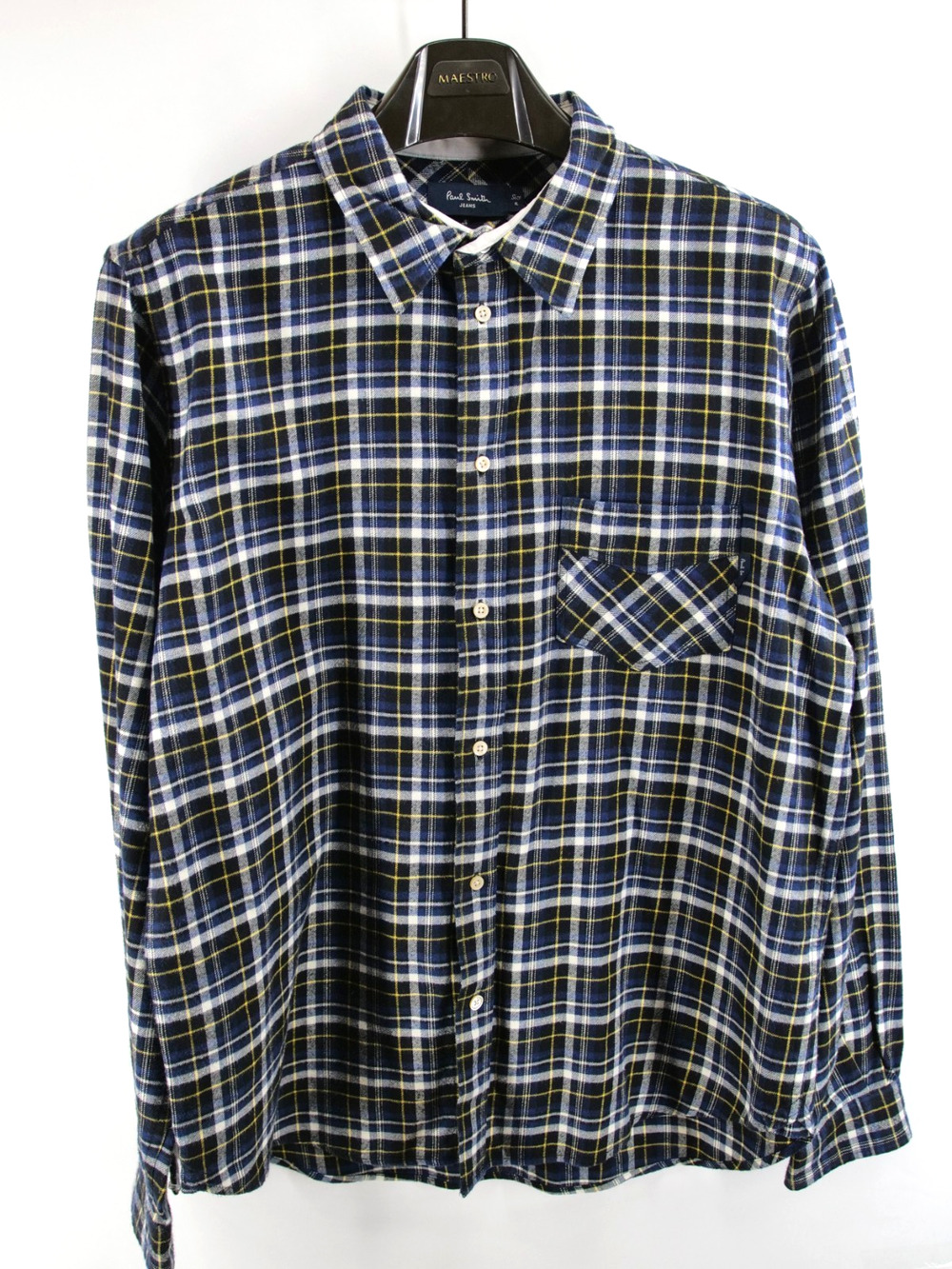 Paul Smith Jeans Button up Blue Plaid Flannel Shirt Size XL